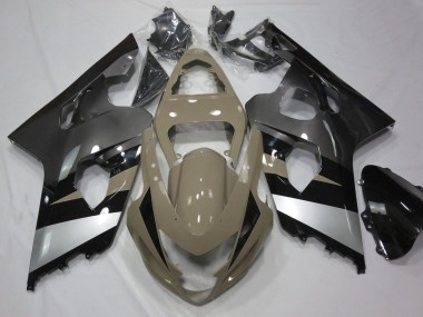 Beste Suzuki GSXR 600 / GSXR 750 Motorrad Verkleidung 2004-2005 - Wustenbraun Silber Schwarz