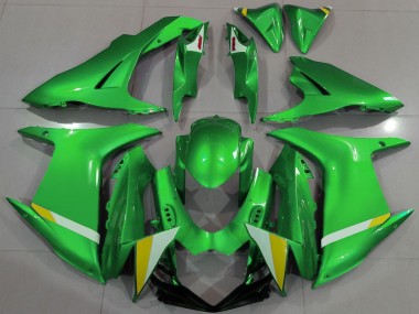 Beste Suzuki GSXR 600 / GSXR 750 Motorrad Verkleidung 2011-2024 - Grun Weiss Gelb