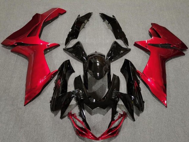Beste Suzuki GSXR 600 / GSXR 750 Motorrad Verkleidung 2011-2024 - Rot Glanzendes Schwarz