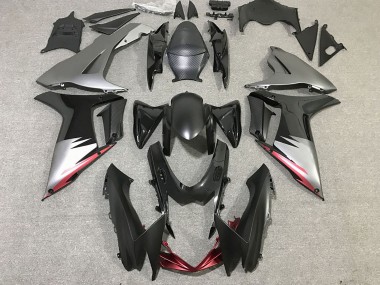 Beste Suzuki GSXR 600 / GSXR 750 Motorrad Verkleidung 2011-2024 - Grau Silber Glanzendes Schwarz