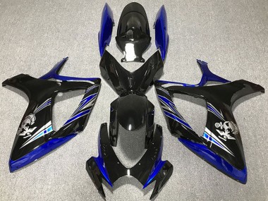 Beste Suzuki GSXR 600 / GSXR 750 Motorrad Verkleidung 2006-2007 - Blau Glanzendes Schwarz