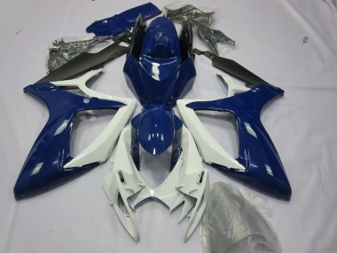Beste Suzuki GSXR 600 / GSXR 750 Motorrad Verkleidung 2006-2007 - Blau Weiss Schwarz