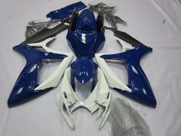 Beste Suzuki GSXR 600 / GSXR 750 Motorrad Verkleidung 2006-2007 - Blau Weiss Schwarz