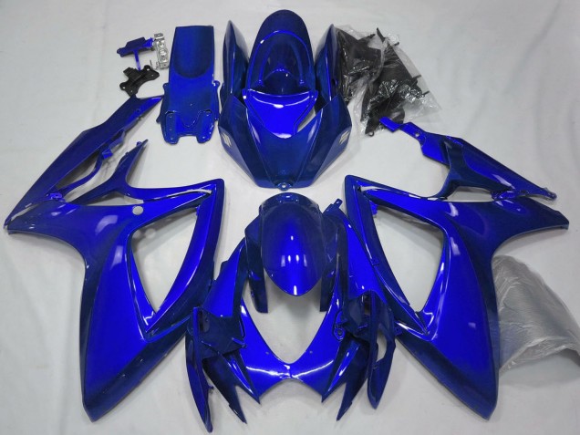 Beste Suzuki GSXR 600 / GSXR 750 Motorrad Verkleidung 2006-2007 - Glanzendes Blau Schlichtes