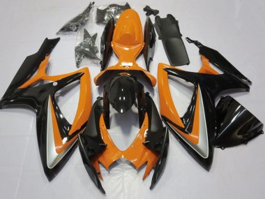 Beste Suzuki GSXR 600 / GSXR 750 Motorrad Verkleidung 2006-2007 - Orange Glanzendes Schwarz
