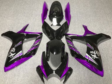 Beste Suzuki GSXR 600 / GSXR 750 Motorrad Verkleidung 2006-2007 - Lila Glanzendes Schwarz