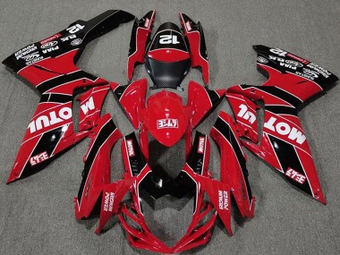 Beste Suzuki GSXR 600 / GSXR 750 Motorrad Verkleidung 2011-2024 - Rot Schwarz Motul