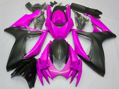 Beste Suzuki GSXR 600 / GSXR 750 Motorrad Verkleidung 2006-2007 - Rosa Matt Schwarz