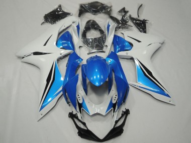 Beste Suzuki GSXR 600 / GSXR 750 Motorrad Verkleidung 2011-2024 - Weiss Hellblau Glanzendes Schwarz OEM Stil
