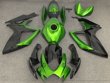 Beste Suzuki GSXR 600 / GSXR 750 Motorrad Verkleidung 2006-2007 - Grun Schwarz