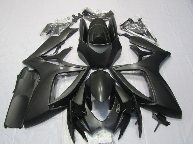 Beste Suzuki GSXR 600 / GSXR 750 Motorrad Verkleidung 2006-2007 - Matt Schwarz