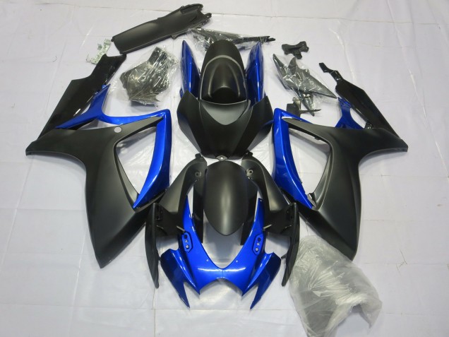 Beste Suzuki GSXR 600 / GSXR 750 Motorrad Verkleidung 2006-2007 - Matt Schwarz Blau