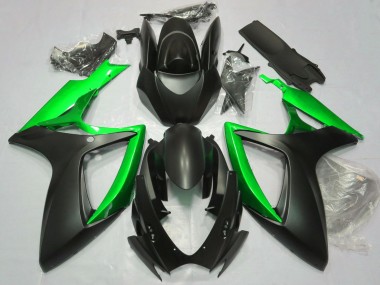 Beste Suzuki GSXR 600 / GSXR 750 Motorrad Verkleidung 2006-2007 - Matt Schwarz Grun