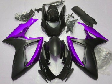 Beste Suzuki GSXR 600 / GSXR 750 Motorrad Verkleidung 2006-2007 - Matt Schwarz Lila