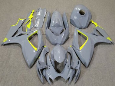 Beste Suzuki GSXR 600 / GSXR 750 Motorrad Verkleidung 2006-2007 - Nardo Grau Hohe Sichtbarkeit Gelb