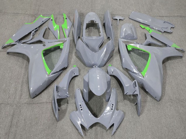 Beste Suzuki GSXR 600 / GSXR 750 Motorrad Verkleidung 2006-2007 - Nardo Grau und Grunmen