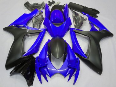 Beste Suzuki GSXR 600 / GSXR 750 Motorrad Verkleidung 2006-2007 - Blau Matt Schwarz