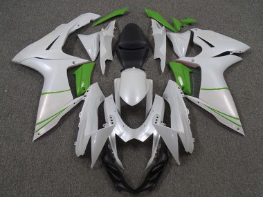Beste Suzuki GSXR 600 / GSXR 750 Motorrad Verkleidung 2011-2024 - Perl Weiss und Grun