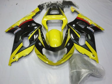 Beste Suzuki GSXR 600 / GSXR 750 Motorrad Verkleidung 2001-2003 - Gelb Grau Glanzendes Schwarz