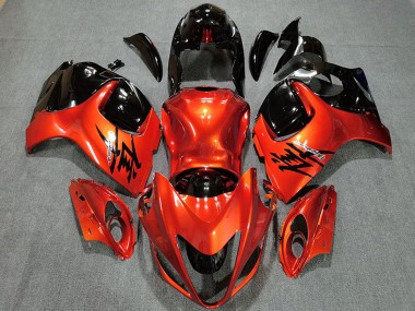 Beste Suzuki GSXR 1300 Motorrad Verkleidung 2008-2020 - Bonbon Orange Glanzendes Schwarz