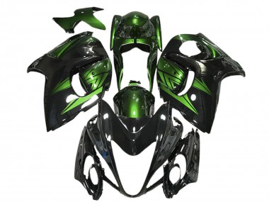 Beste Suzuki GSXR 1300 Motorrad Verkleidung 2008-2020 - Glanzendes Schwarz und Dunkel Grun