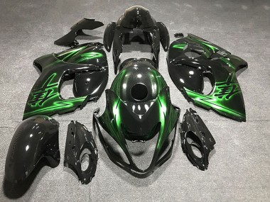 Beste Suzuki GSXR 1300 Motorrad Verkleidung 2008-2020 - Glanzendes Schwarz und Grun