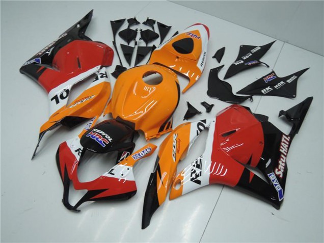 Beste Honda CBR600RR Komplette Abs Verkleidung Kit 2009-2012 - Orange Weiss Rot Glanzendes Schwarz Repsol
