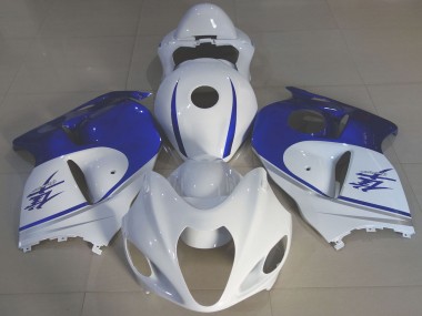 Beste Suzuki GSXR 1300 Motorrad Verkleidung 1996-2007 - Glanzendes Weiss Blau
