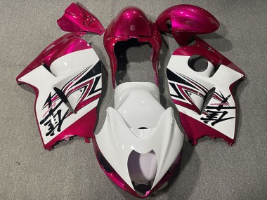Beste Suzuki GSXR 1300 Motorrad Verkleidung 1996-2007 - Glanzendes Weiss Rosa
