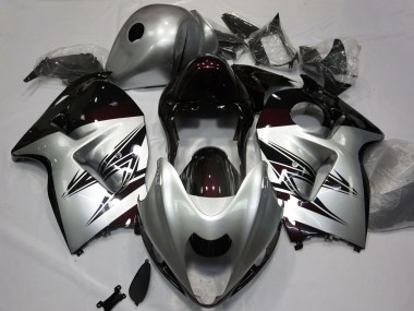 Beste Suzuki GSXR 1300 Motorrad Verkleidung 1996-2007 - Silber Dunkel Rot
