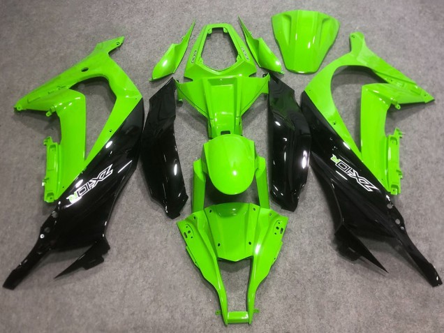 Beste Kawasaki ZX10R Abs Motorrad Verkleidungen 2016-2020 - Grun Glanzendes Schwarz