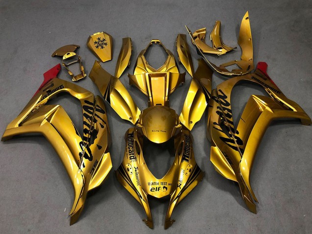 Beste Kawasaki ZX10R Motorrad Verkleidung 2016-2020 - Gold Schwarz Rot