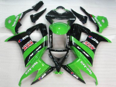 Beste Kawasaki ZX10R Motorrad Verkleidung 2008-2010 - Grun Schwarz Rot Kick Elf Vent-Axia