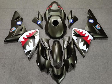 Beste Kawasaki ZX10R Motorrad Verkleidung 2004-2005 - Military Grun Hai