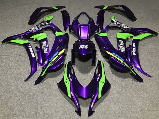 Beste Kawasaki ZX10R Motorrad Verkleidung 2016-2020 - Lila Grun Weiss Trick Star EVA Rennen