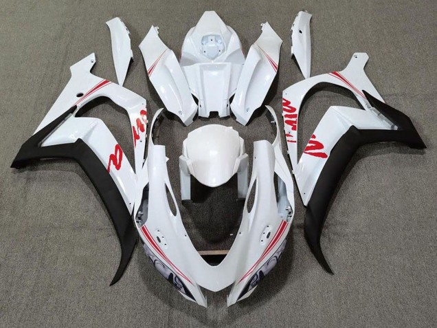 Beste Kawasaki ZX10R Motorrad Verkleidung 2016-2020 - Perl Weiss Schwarz Rot
