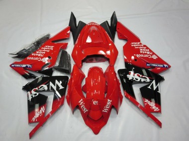 Beste Kawasaki ZX10R Motorrad Verkleidung 2004-2005 - Rot West