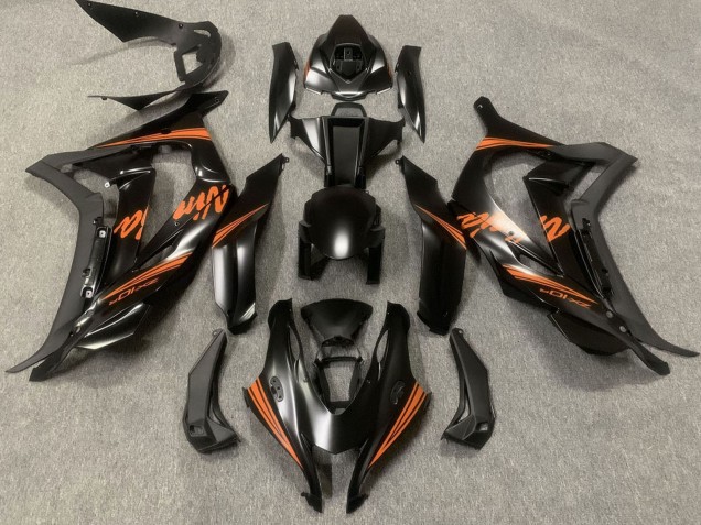 Beste Kawasaki ZX10R Motorrad Verkleidung 2016-2020 - Matt Schwarz Orange Ninja