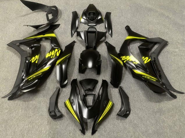 Beste Kawasaki ZX10R Motorrad Verkleidung 2016-2020 - Matt Schwarz Gelb Ninja