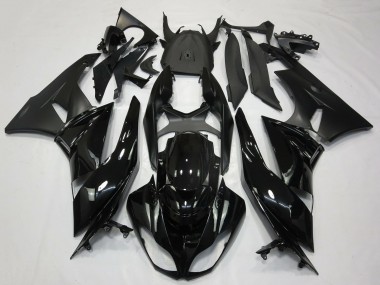 Beste Kawasaki ZX6R Motorrad Verkleidung 2009-2012 - Glanzendes Schwarz Matt Schwarz