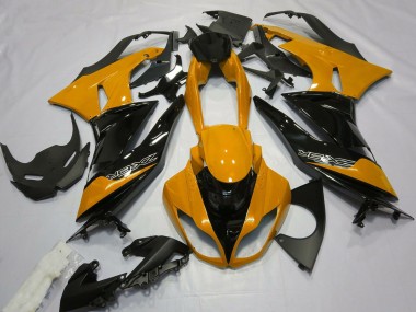 Beste Kawasaki ZX6R Motorrad Verkleidung 2009-2012 - Orange Glanzendes Schwarz
