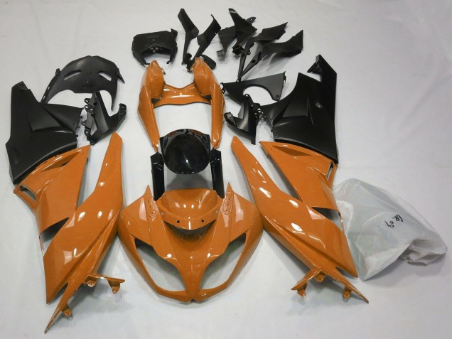Beste Kawasaki ZX6R Motorrad Verkleidung 2009-2012 - Orange Glanzendes Schwarz Matt Schwarz