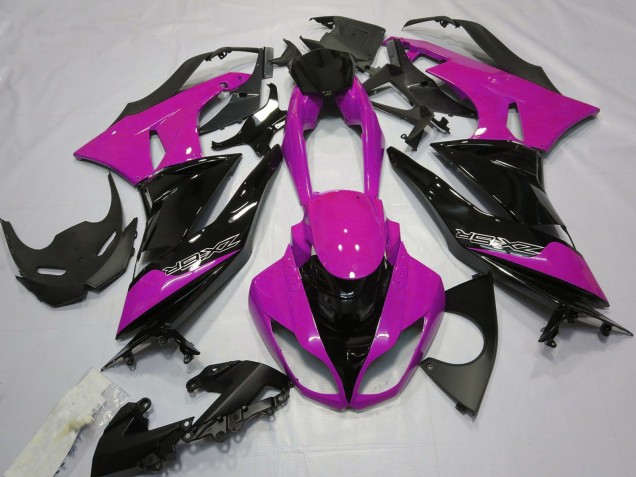 Beste Kawasaki ZX6R Motorrad Verkleidung 2009-2012 - Rosa Glanzendes Schwarz