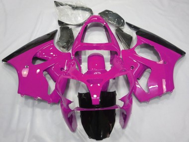Beste Kawasaki ZX6R Motorrad Verkleidung 2000-2002 - Rosa Glanzendes Schwarz