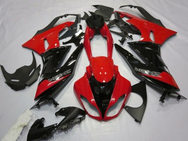 Beste Kawasaki ZX6R Motorrad Verkleidung 2009-2012 - Rot Glanzendes Schwarz