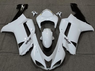 Beste Kawasaki ZX6R Motorrad Verkleidung 2007-2008 - Schlichtes Weiss Gloss