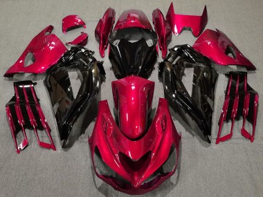 Beste Kawasaki ZX14R ZZR1400 Motorrad Verkleidung 2012-2024 - Rot Glanzendes Schwarz