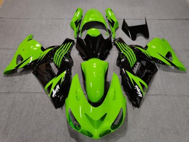 Beste Kawasaki ZX14R Motorrad Verkleidung 2006-2011 - Grun Glanzendes Schwarz Weiss Ninja