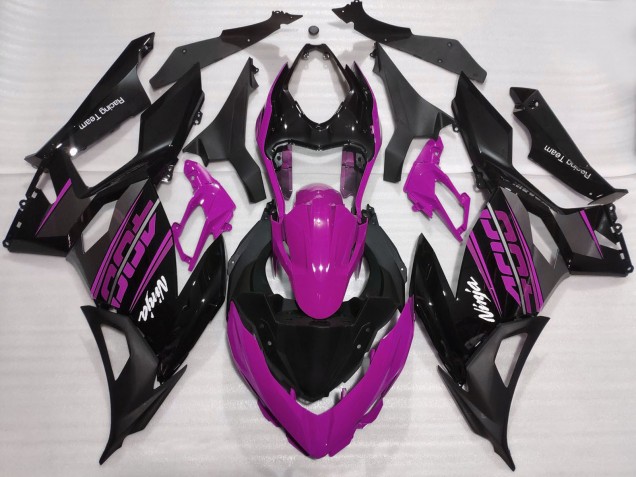 Beste Kawasaki Ninja 400 Motorrad Verkleidung 2018-2024 - Lila Glanzendes Schwarz Matt Schwarz OEM Stil