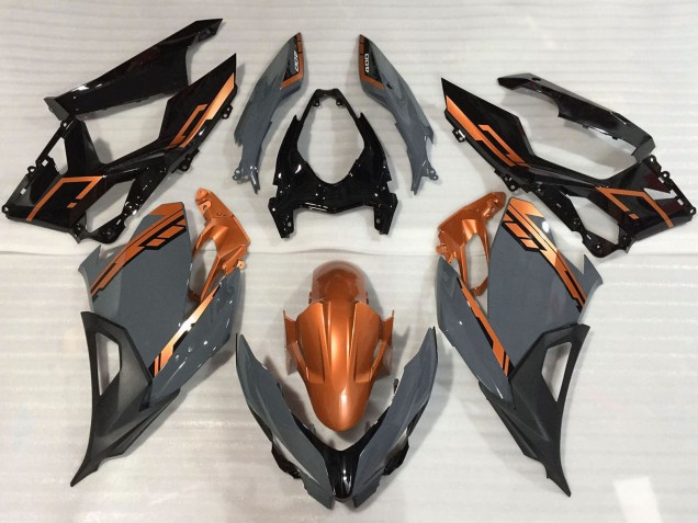 Beste Kawasaki Ninja 400 Motorrad Verkleidung 2018-2024 - Orange Nardo Grau Glanzendes Schwarz